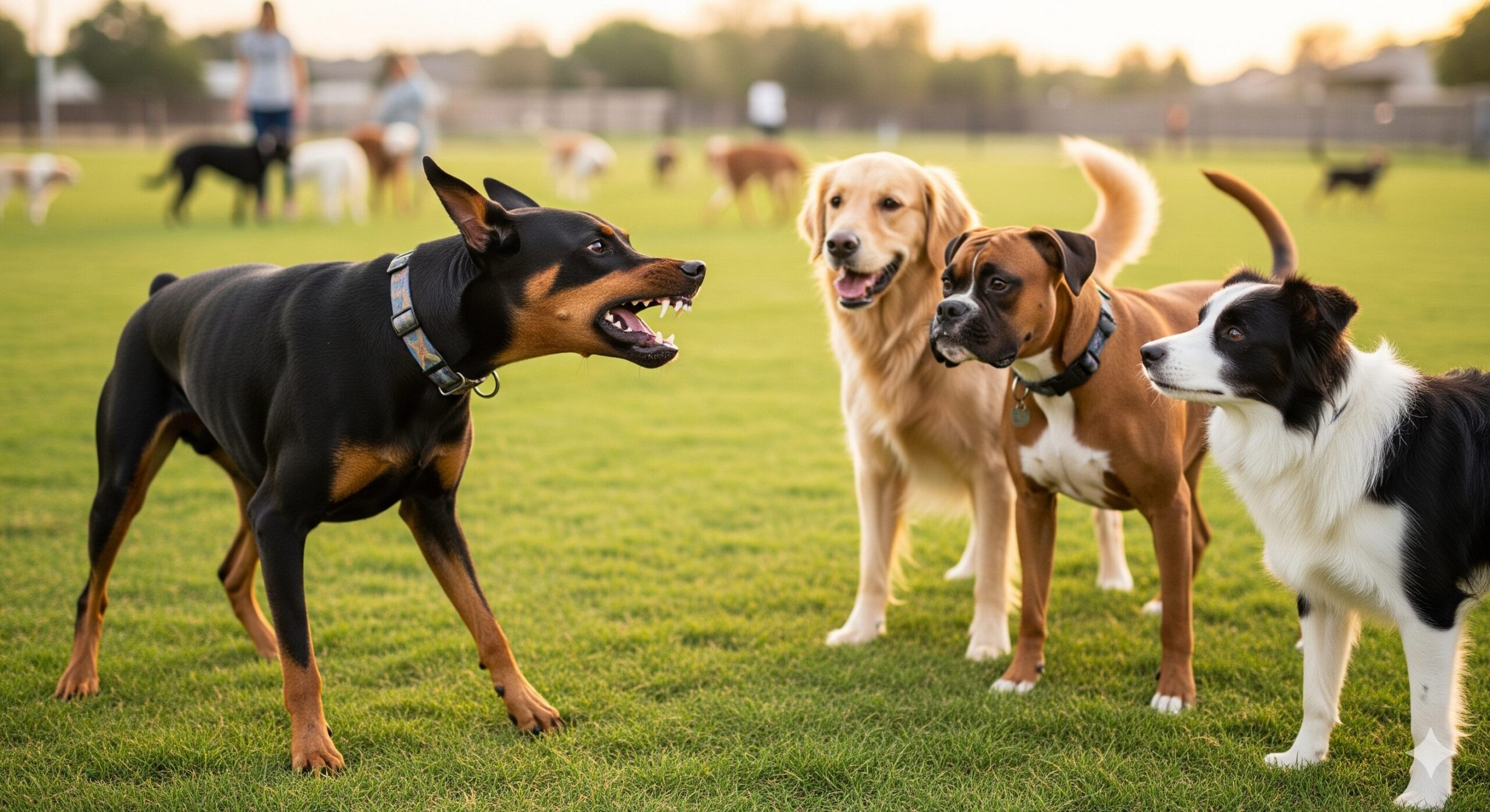 Dog Aggression Toward Other Dogs- A dog is showing aggressive behavior toward other dogs