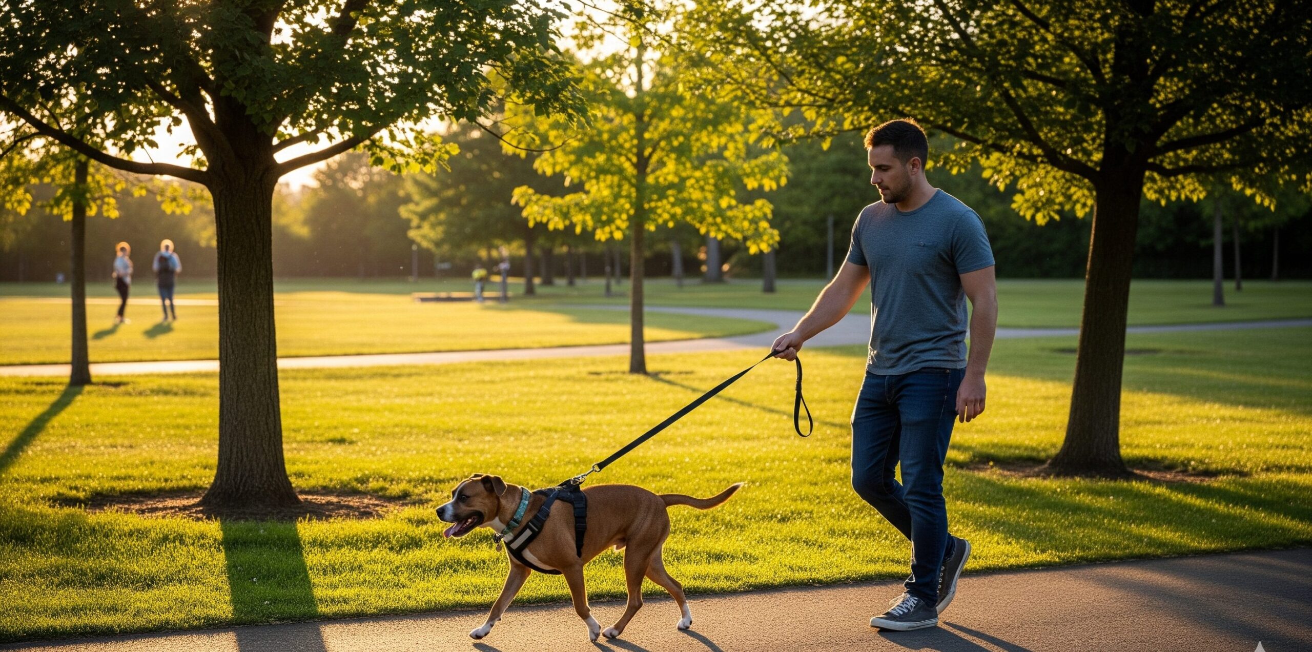 A dog owner is training his dog to correct his dog bad behaviour