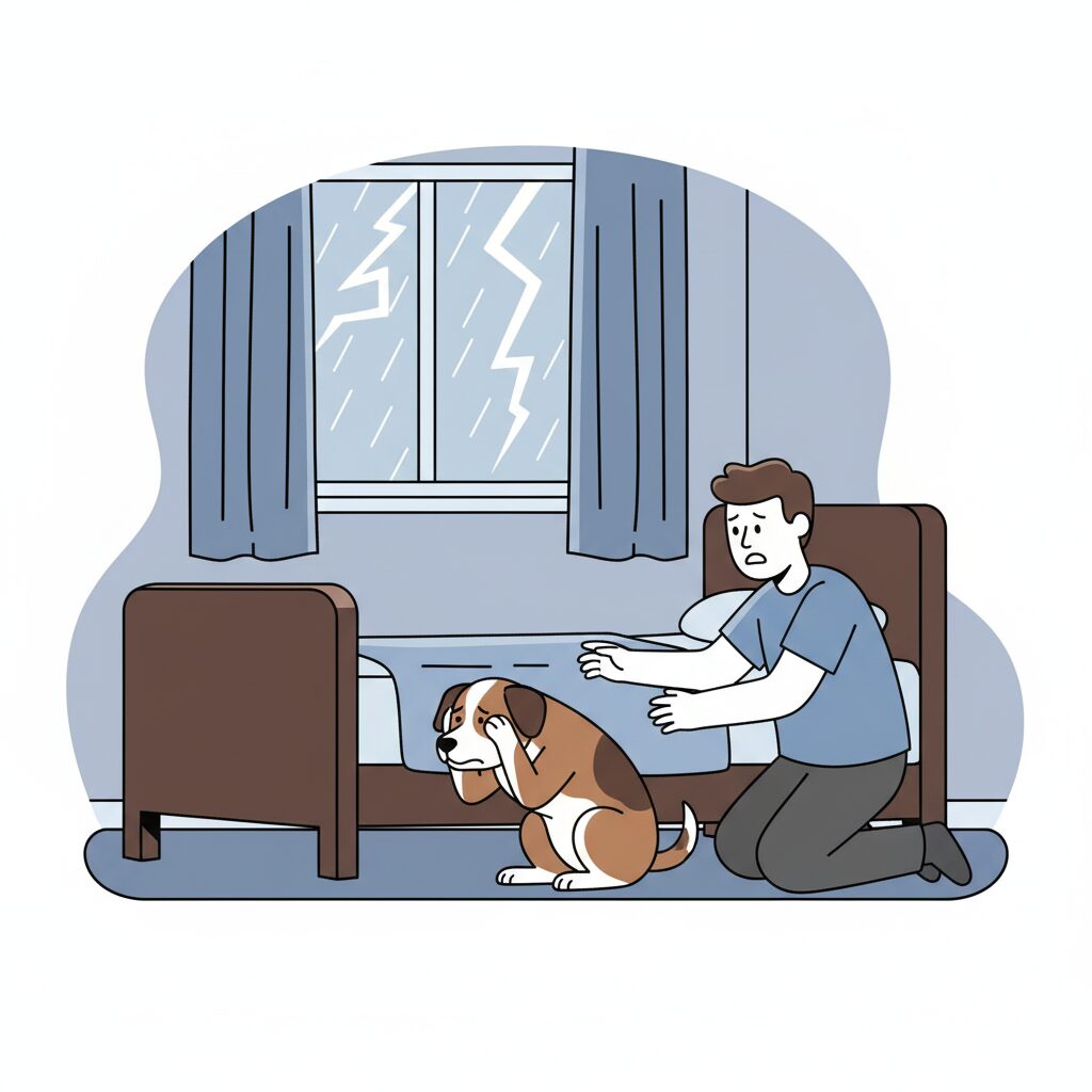 Dog acting weird from anxiety and stress 