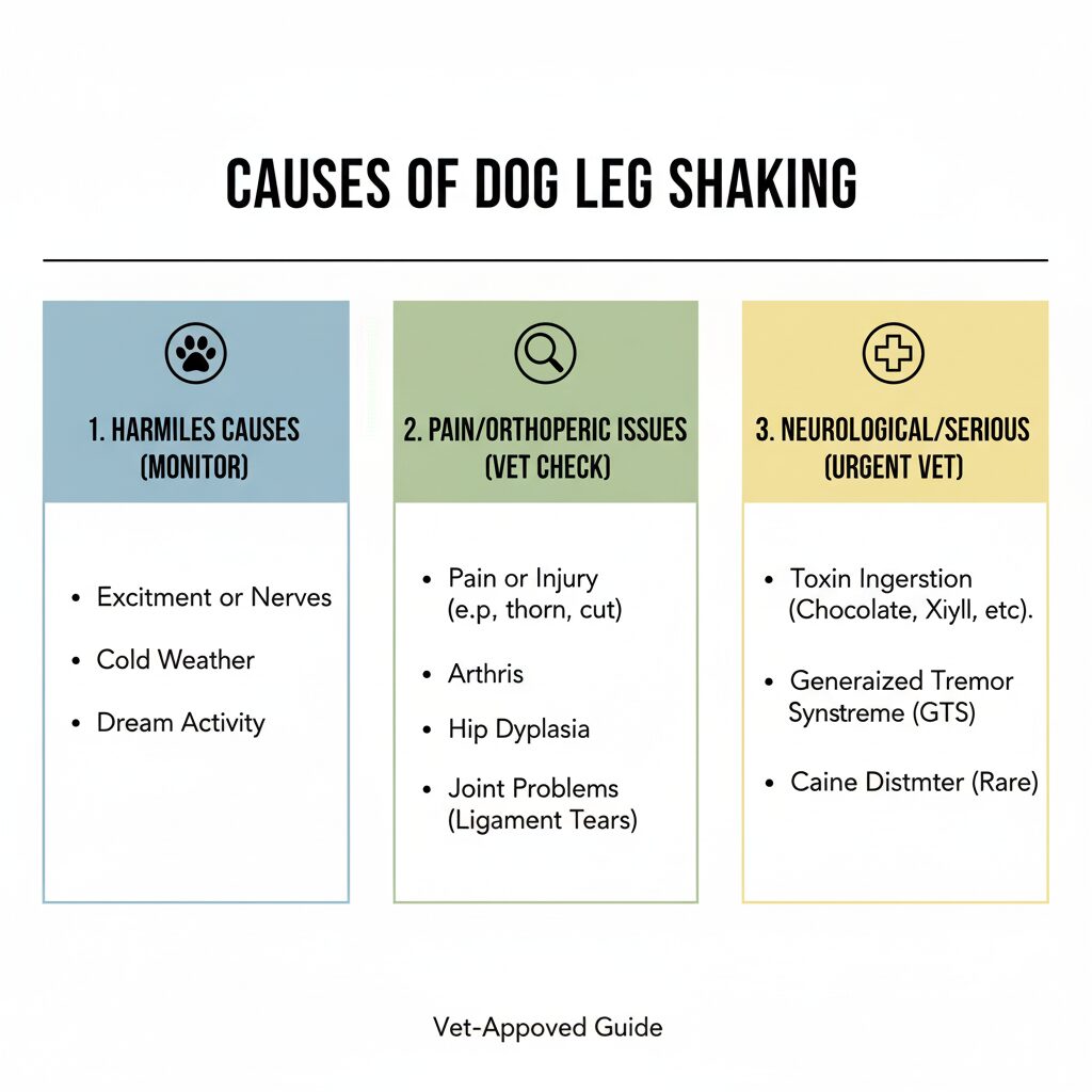  Dog leg shaking causes — harmless, pain-related, or neurological
