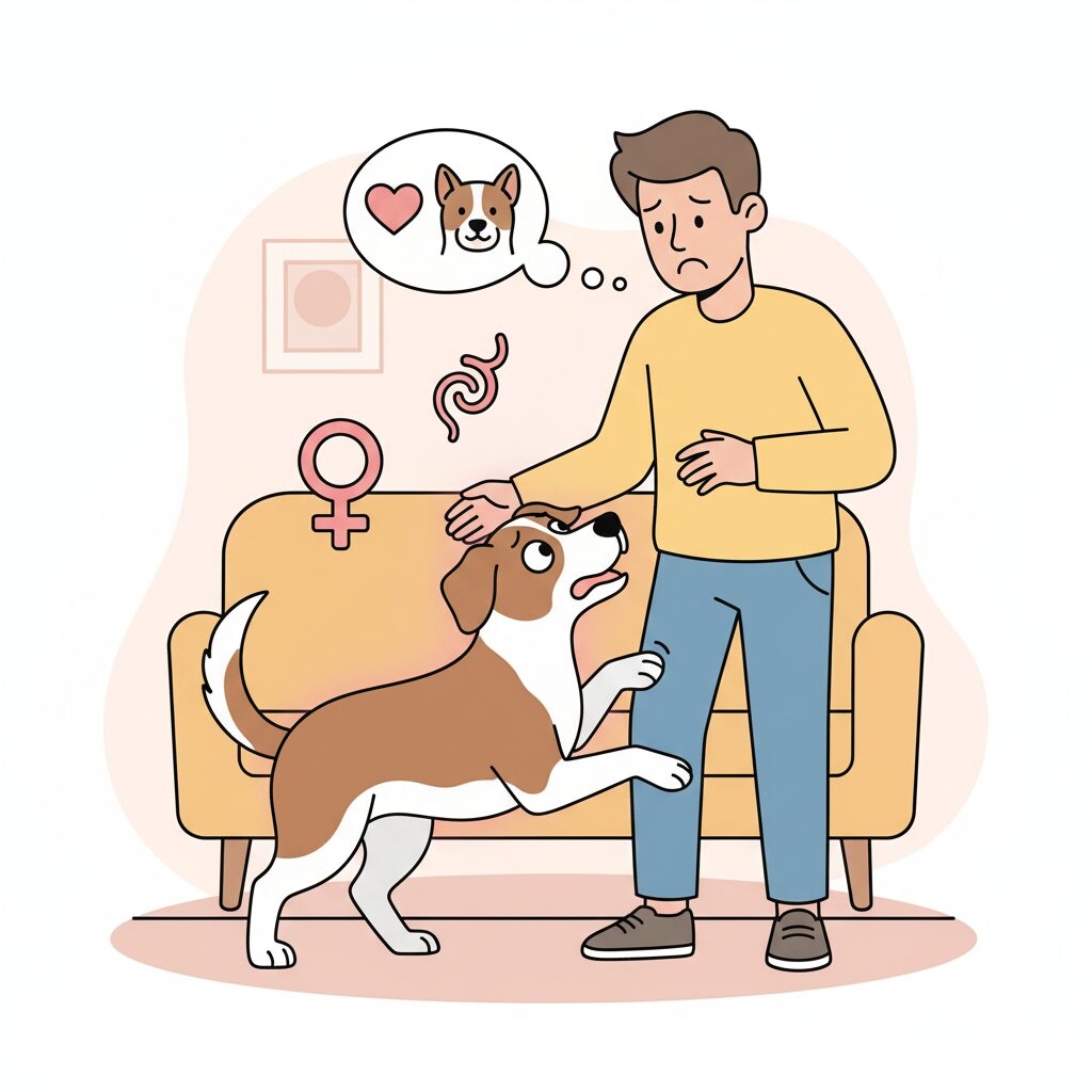 Hormonal imbalance making dog act weird 