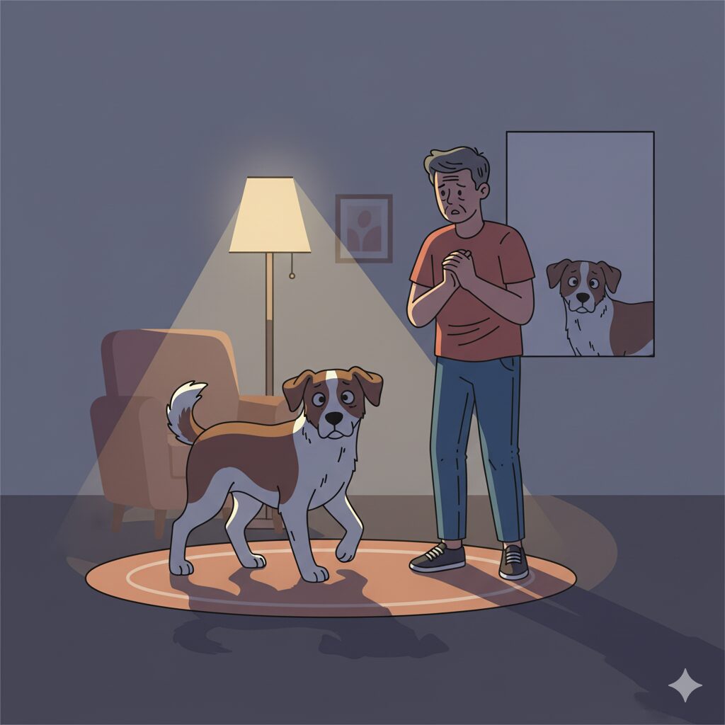 Old dog acting weird due to age-related changes 