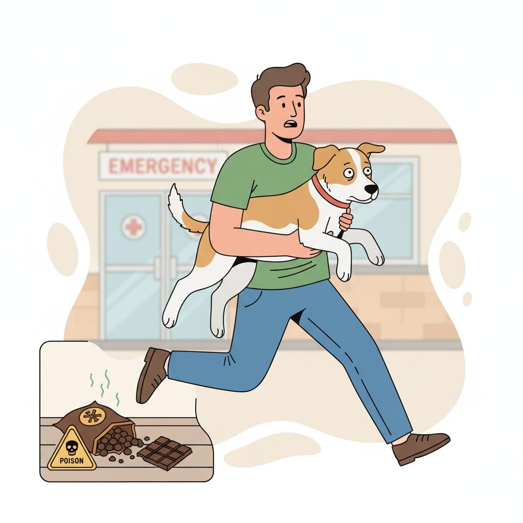 Toxic poisoning causing strange dog behavior