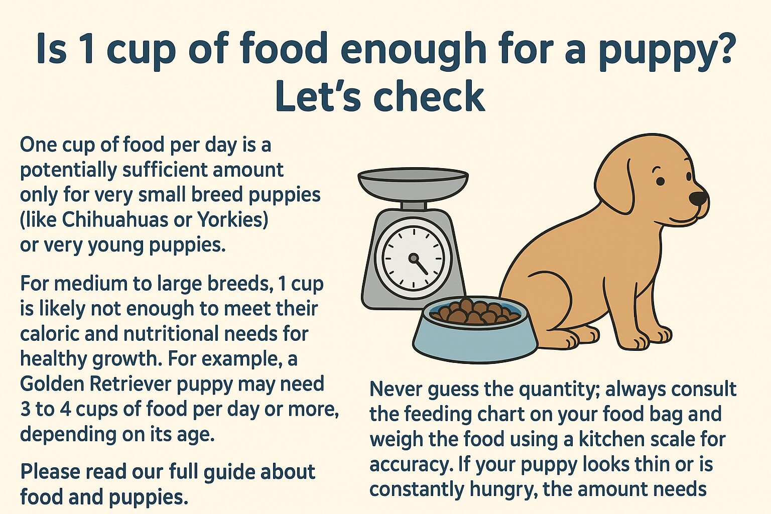 Is 1 cup of food enough for a puppy?