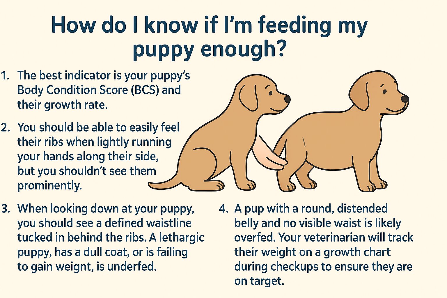 How do I know if I’m feeding my puppy enough?