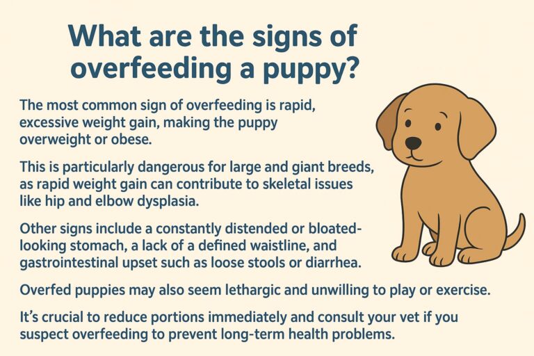 What are signs of overfeeding a puppy?