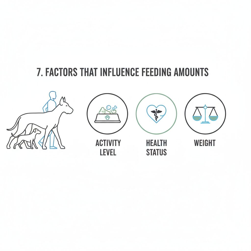 Senior Great Dane feeding chart by weight with joint support and reduced calorie needs.