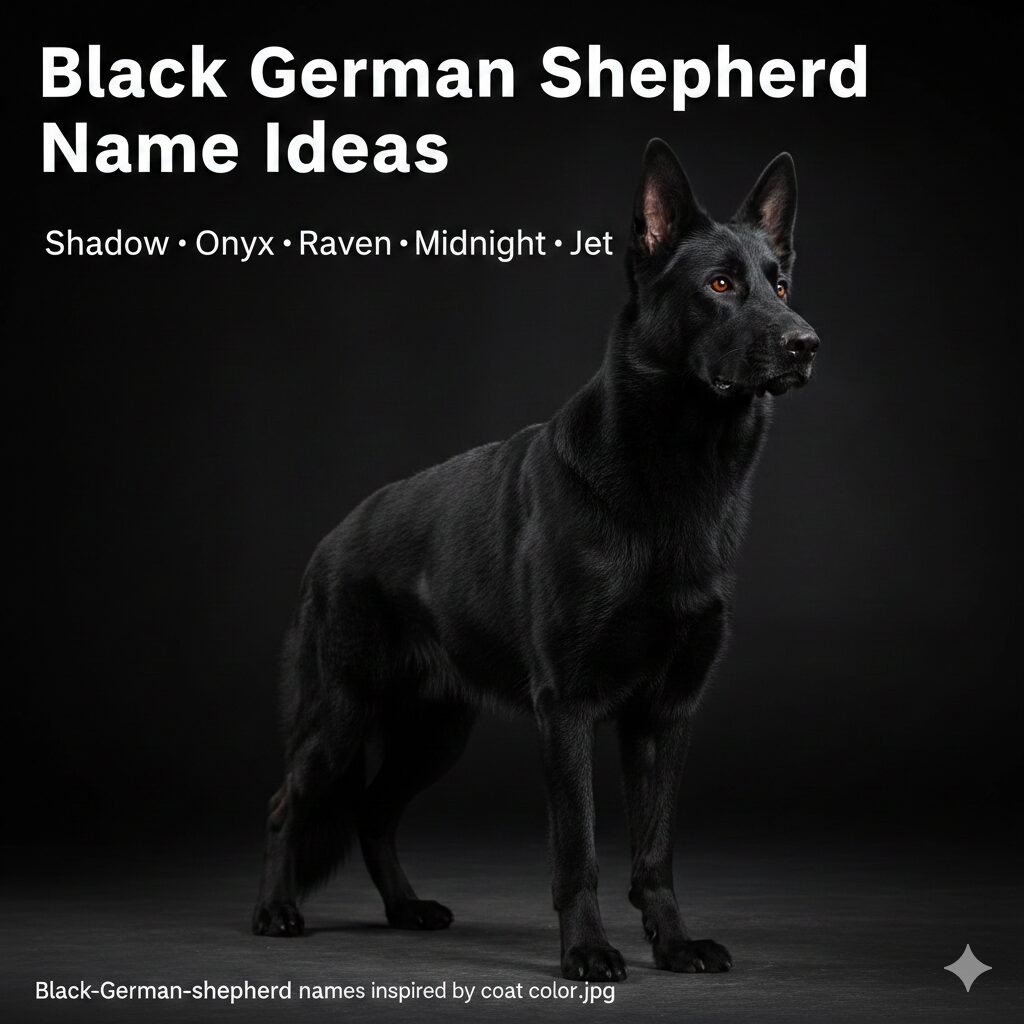 Black German Shepherd names inspired by coat color 